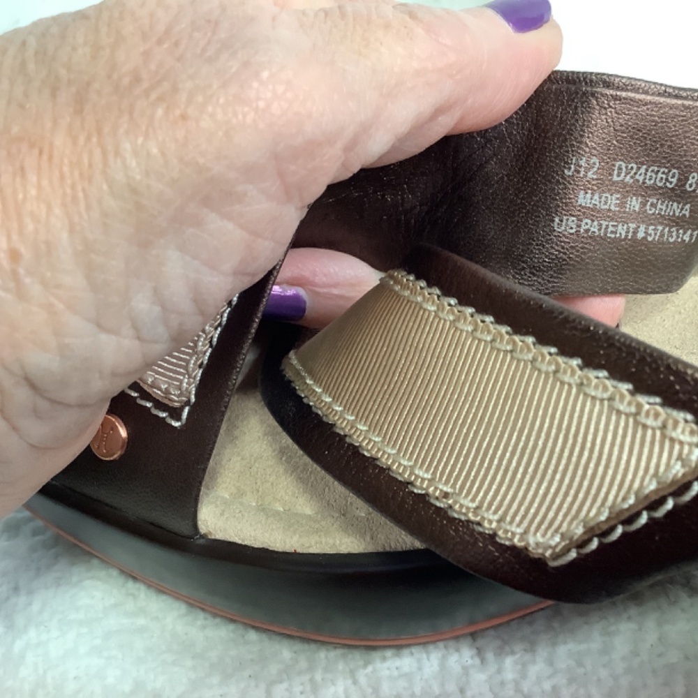 Cole Haan Nike air ladies cross‎ strap slides platform beige/copper - Picture 11 of 15